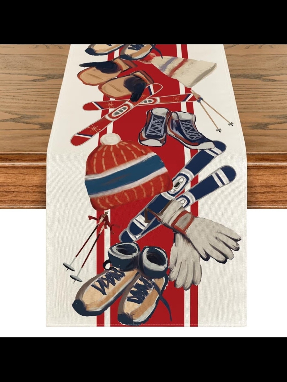 Winter Ski Gear Table Runner -